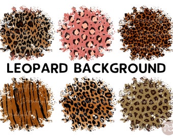 Leopard Print PNG Bundle: Distressed Animal Backgrounds (Digital Download)