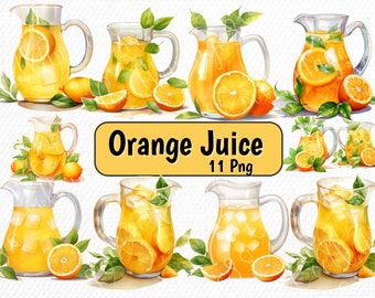 11 PNG  Watercolor Mimosa Clipart PNG, champagne orange cocktail, instant download, commercial use, cocktail summer drink brunch clip art