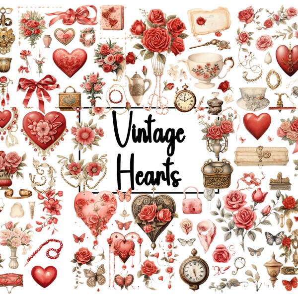 20 PNG Antique padlock png, Victorian clipart, Floral clipart, Valentine clipart, Valentine heart png, Love png,Digital Downloads.