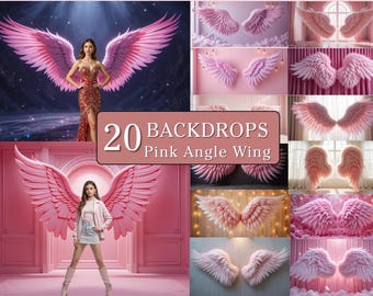 Pink Angel Wings Digital Backdrops: Maternity Photography (Digital Download)