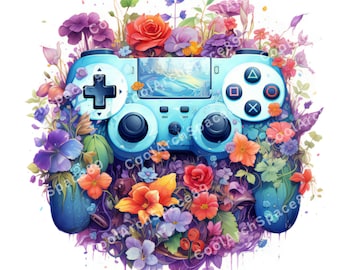 15 PNG Girl Gaming Clipart: Watercolor Game Controller PNG (Digital Download)