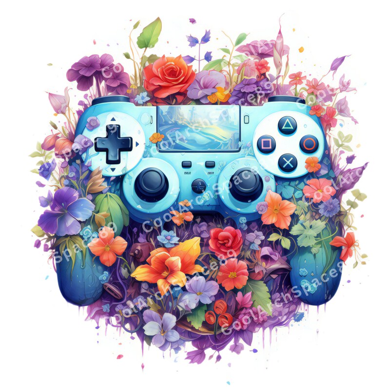 15 PNG Girl Gaming Clipart: Watercolor Game Controller PNG (digital ...
