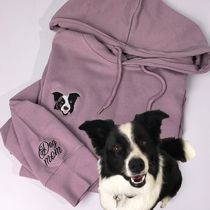 Custom Embroidered Pet from Your Photo Hoodie, Personalized Dog Hoodie, Cat Sweatshirt,Custom Pet Cartoon Hoodie,Pet Lover Gift,Dog Mom Gift