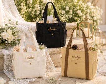 New Neighbor Welcome Tote – Personalized Embroidered Name Bag, Housewarming Gift Basket