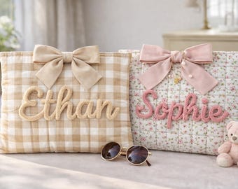 Custom Name Quilted Book Sleeve, Versatile Organizer for Books, Laptop & Daily Essentials