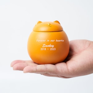 Urna personalizada para gatos, urna para cenizas, urna redonda conmemorativa para gatos, urna funeraria para cenizas, urna conmemorativa para mascotas. Urna moderna para cenizas de mascotas.