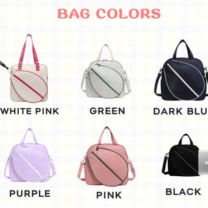 Personalized Tennis Tote, Embroidered Monogram Travel Bag image 3