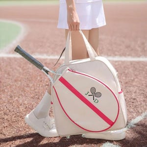 Personalisierte Tennistasche, benutzerdefinierte Monogramm Duffel, Tennisgang-Organizer, bestickte Reisetasche, Geschenke für Tennisliebhaber, Paddle-Tennis-Tasche