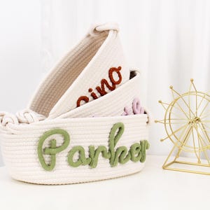 Baby-Dusche-Geschenkkorb, personalisiertes Babygeschenk, Kinderzimmerdekor Korb, Babyname Geschenkaufbewahrung Babymädchen Geschenk Babygeschenk Junge
