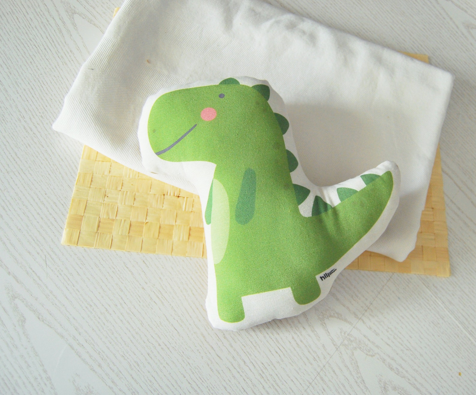 Stuffed Dinosaur Dino Pillow Green Color Playroom Pillow Etsy
