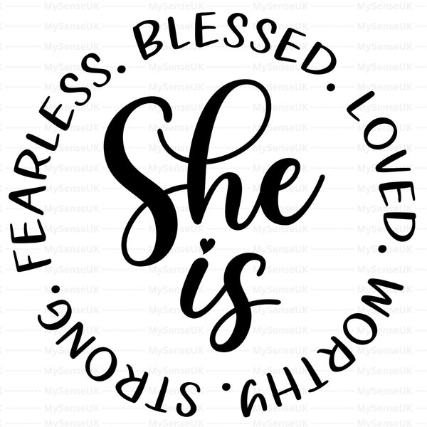 She is Blessed SVG - She is Me I am She Shirt Design for Religious, Christian, Church Service - Cricut Cutting Files - Most Popular SVG