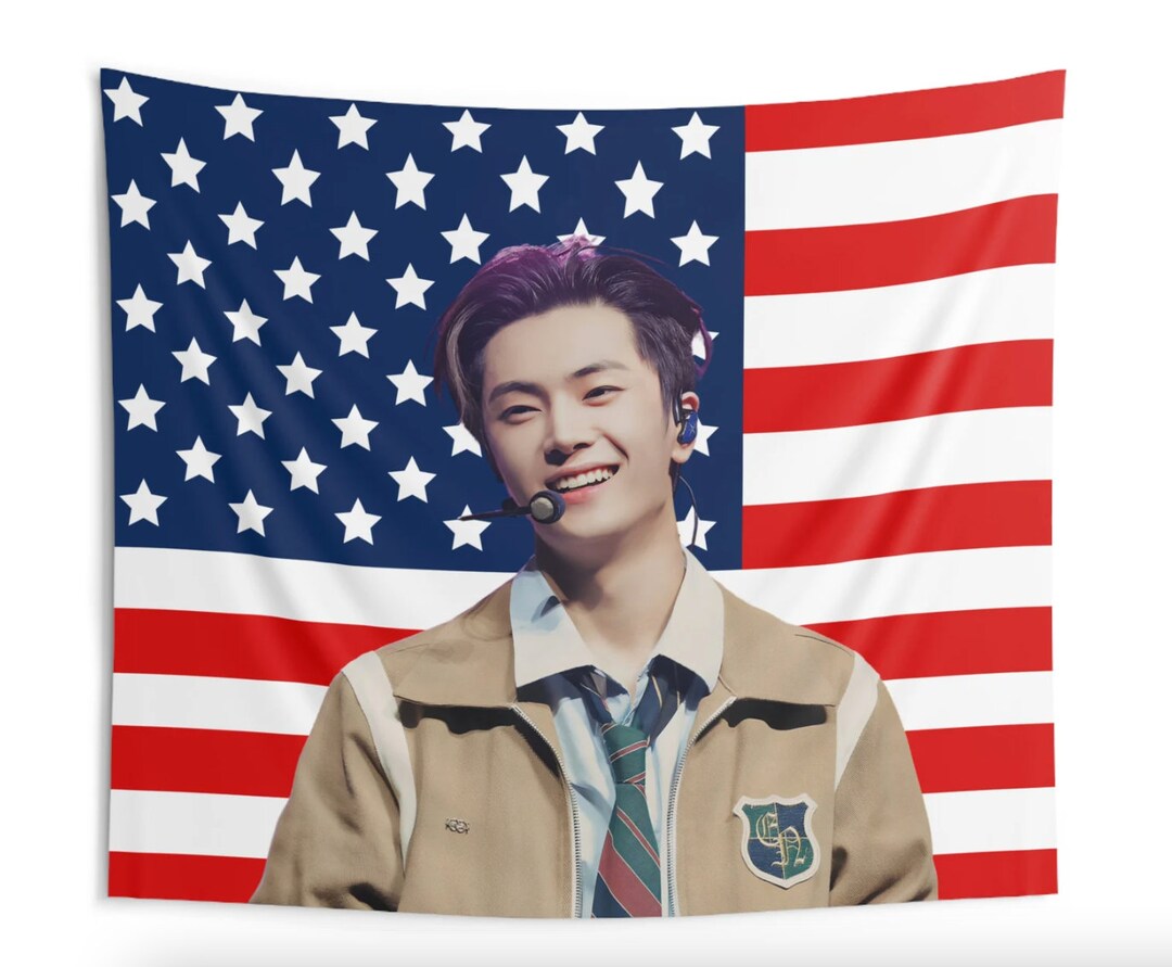 Enhypen Jay Lovely Smile Photo Flag Banner, Enhypen Jay American ...