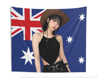 Le Sserafim Chaewon Australia Flag Tapestry, Kpop Funny Room Merch, Gift for Le Sserafim FEARNOT Kpop Fan, Kpop Merch Le Sserafim Chaewon