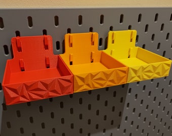 Lot de 2 petites boîtes de rangement/plateau/étagère pour Ikea Skadis Pegboard | Accessoires compatibles avec les panneaux perforés Ikea