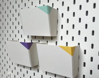 White Plain Multipurpose Holder/Shelf for Ikea Skadis Pegboard | Ikea Pegboard Compatable Accessories