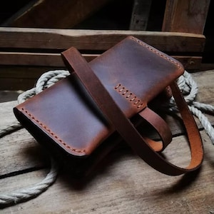 Handmade Crazy Horse Leather Tobacco pouch, Rustic Roll Up Pouch with Snap Pocket, Personalized Engraving Gift for Him, Tobacco wallet