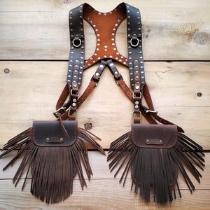 Leather Holster Bag, Festival Belt, Brown Leather Holster Belt, Pocket Design Holster, Utility Holster Bag, Steampunk Accessories, Gift idea