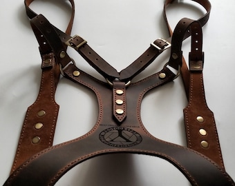 Professional Leather Camera Harness, Double Camera Strap, Photographer Gift