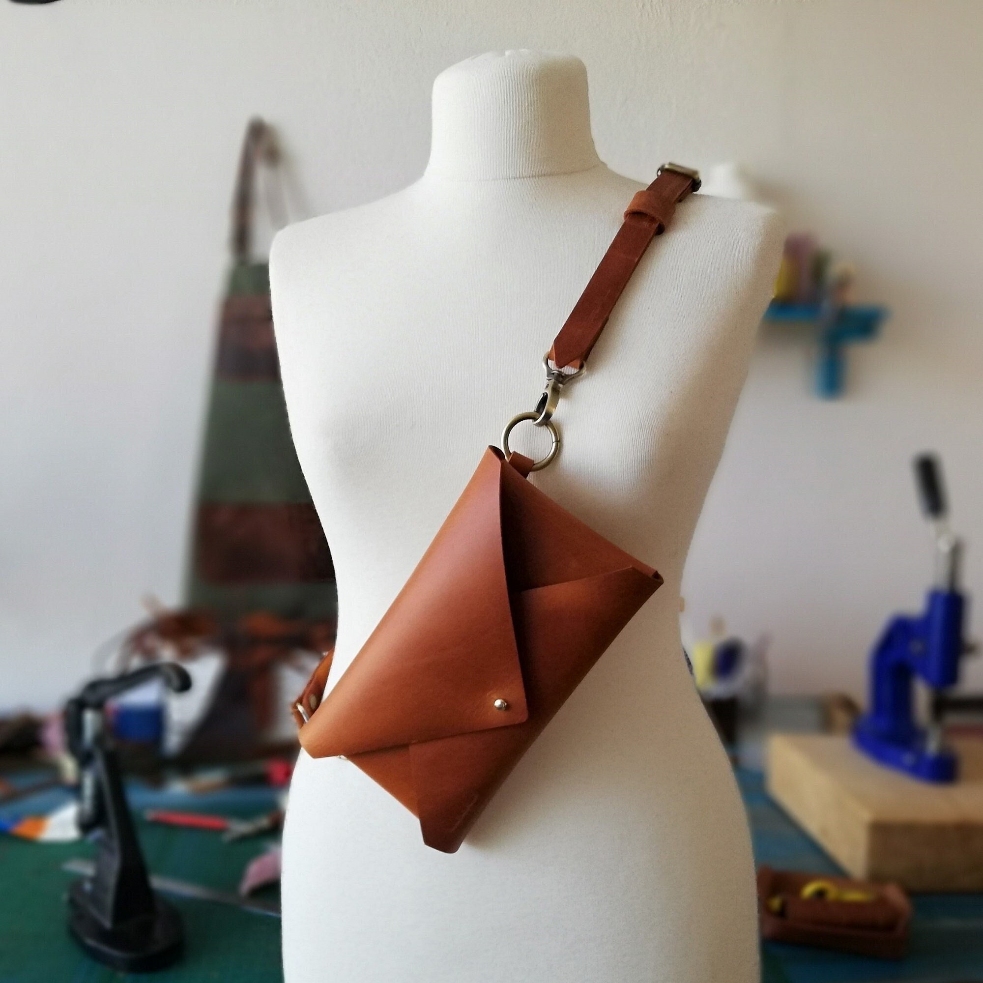 Envelope Leather Crossbody Bag 