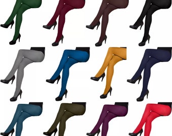 blickdichte Mikrofaser Damenstrumpfhose 60 den, 22 Farben, Größen S-4XL