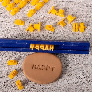 Sello de letras del alfabeto A-Z, sello de cerámica personalizado, sello de galleta de símbolo, conjunto de sellos numéricos, cortadores de cupcakes de galletas, relieve de símbolos, arcilla polimérica