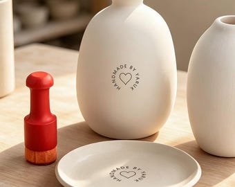 Custom pottery stamp, Floral Design Ceramic Stamp, Custom Logo Clay Stamp, Clay Stamp for Pottery, Handmade Pottery Gift for Potters