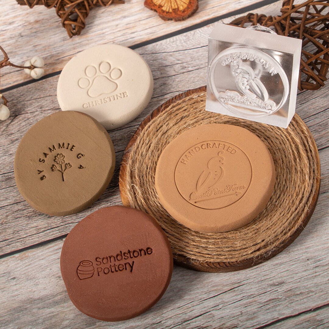 Custom Logo Pottery Stamp Custom Clay Stamp Custom Acrylic Etsy