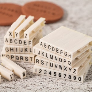 Timbro con lettera maiuscola, Timbro numerico, Timbro per ceramica, Kit timbro di argilla, Timbro per sapone, Timbro per biscotti, Mini timbro, Strumento per ceramica, Stampo per timbri con lettere