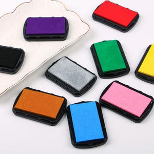 Almohadilla de tinta artesanal, Almohadilla de tinta para sellos de goma, Almohadilla de tinta colorida, Almohadilla de tinta arcoíris de 12 colores, Conjunto mixto de varios colores, Manualidades para niños, Almohadillas de tinta
