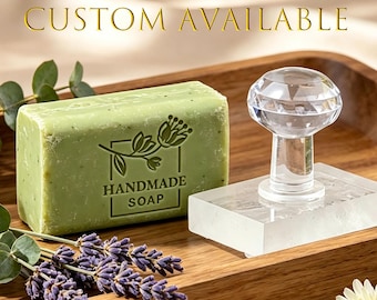 Custom Acrylic Soap Stamp, Personalized Soap Stamp, Acrylic Stamp for Soap, Clear Logo Stamper for Handmade Soap, Handmade Soap Supplies