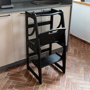 Toddler Learning Stool Transformable Kitchen Helper Kitchen Tower Foldable Kitchen Tower Montessori Furniture Adjustable Toddler Stool