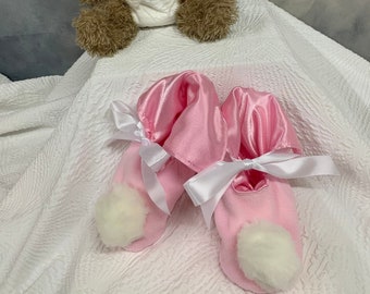 Super Cute ABDL Snuggly Fleece Booties with Satin lining available in 7 colours see variations  for sizes