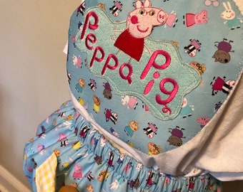 ABDL, Adult Baby , Sissy Baby , blue, Peppa Pig, Cosplay, Adult Diaper Lover, Sissy, Adult diaper romper, with or without straps