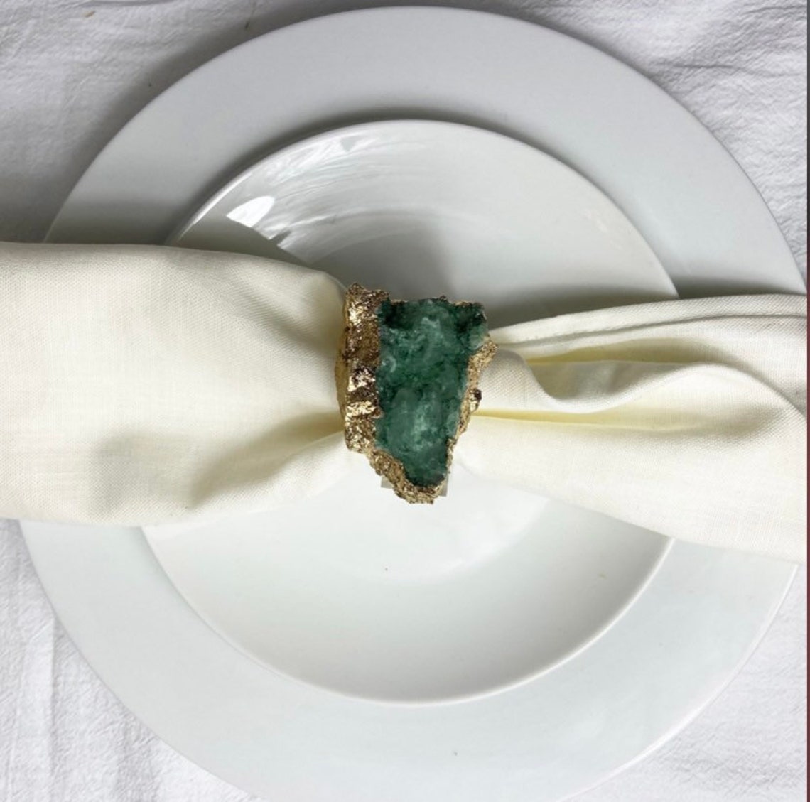 Stone Emerald Green Napkin Rings. Set of 4 Etsy