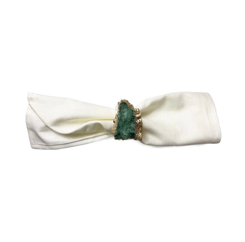 Stone Emerald Green Napkin Rings. Set of 4 Etsy