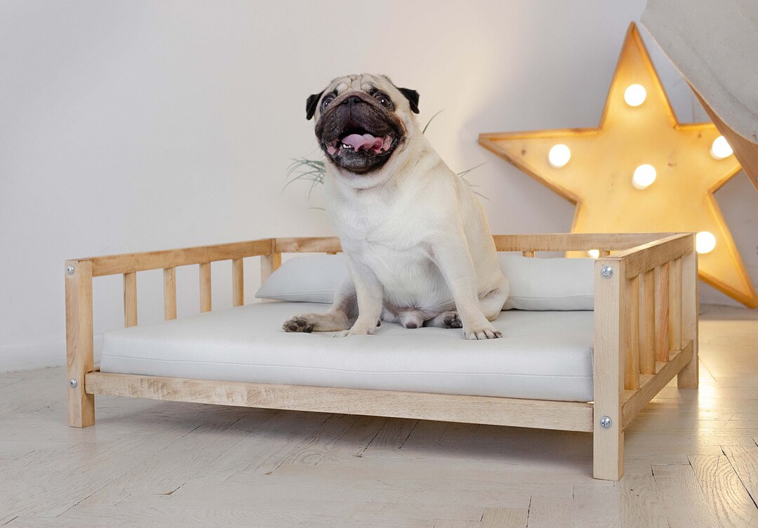 Cute Dog Bed Dog Name Wood Dog Bed Modern Dog Bed Dog Pillow Etsy