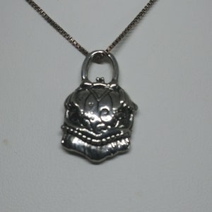 Vintage stainless steel two sided purse necklace