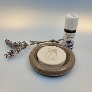 Duftstein Keramik mit Schale – Handgefertigt, Geschenkidee, Aromastein