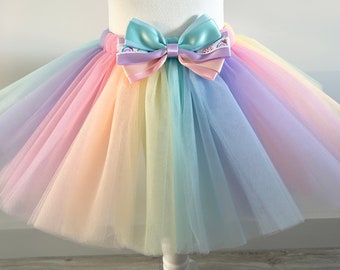 Pastel Rainbow petal full tutu skirt.