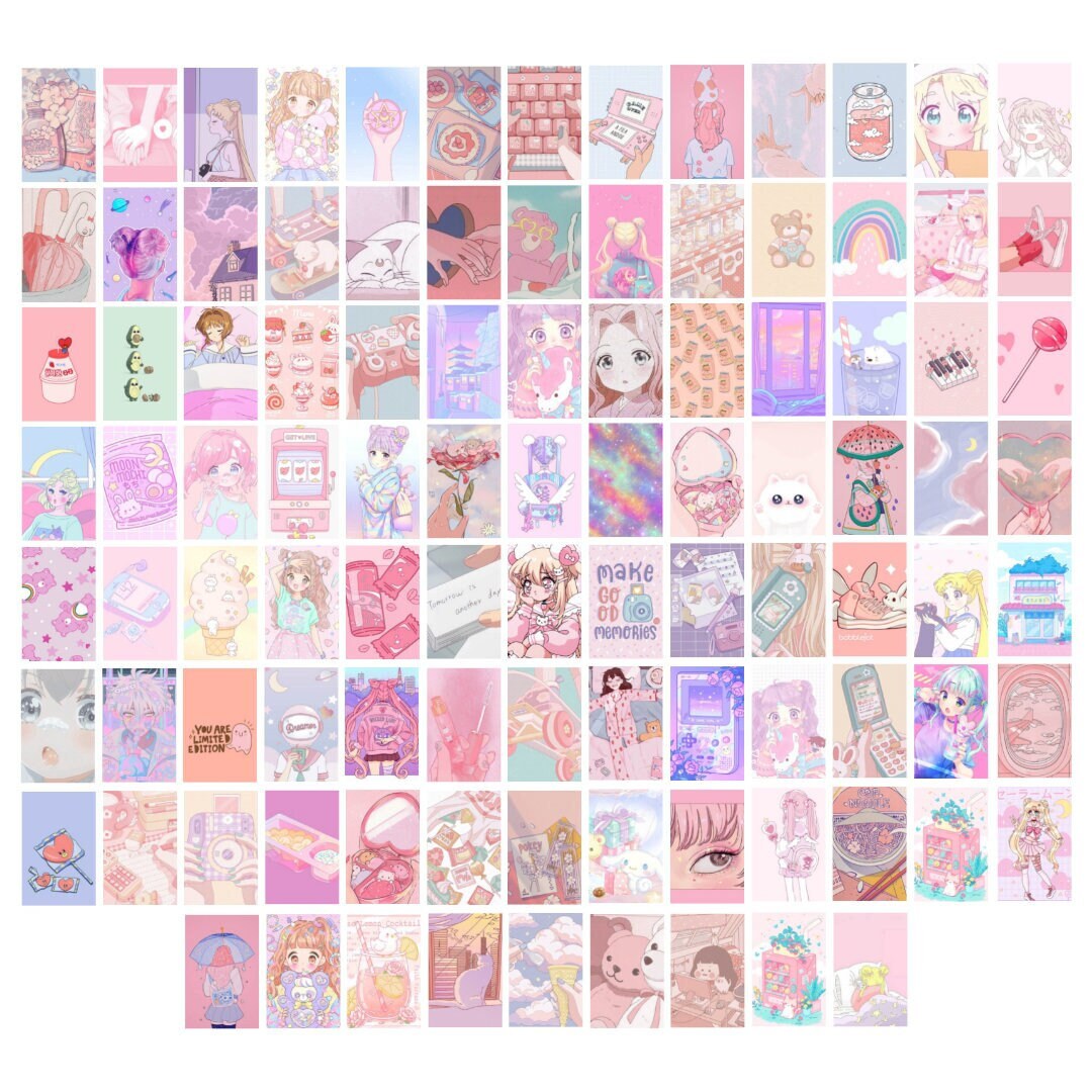 Kawaii Room Decor 100pcs Anime Wall Collage Kit Anime - Etsy