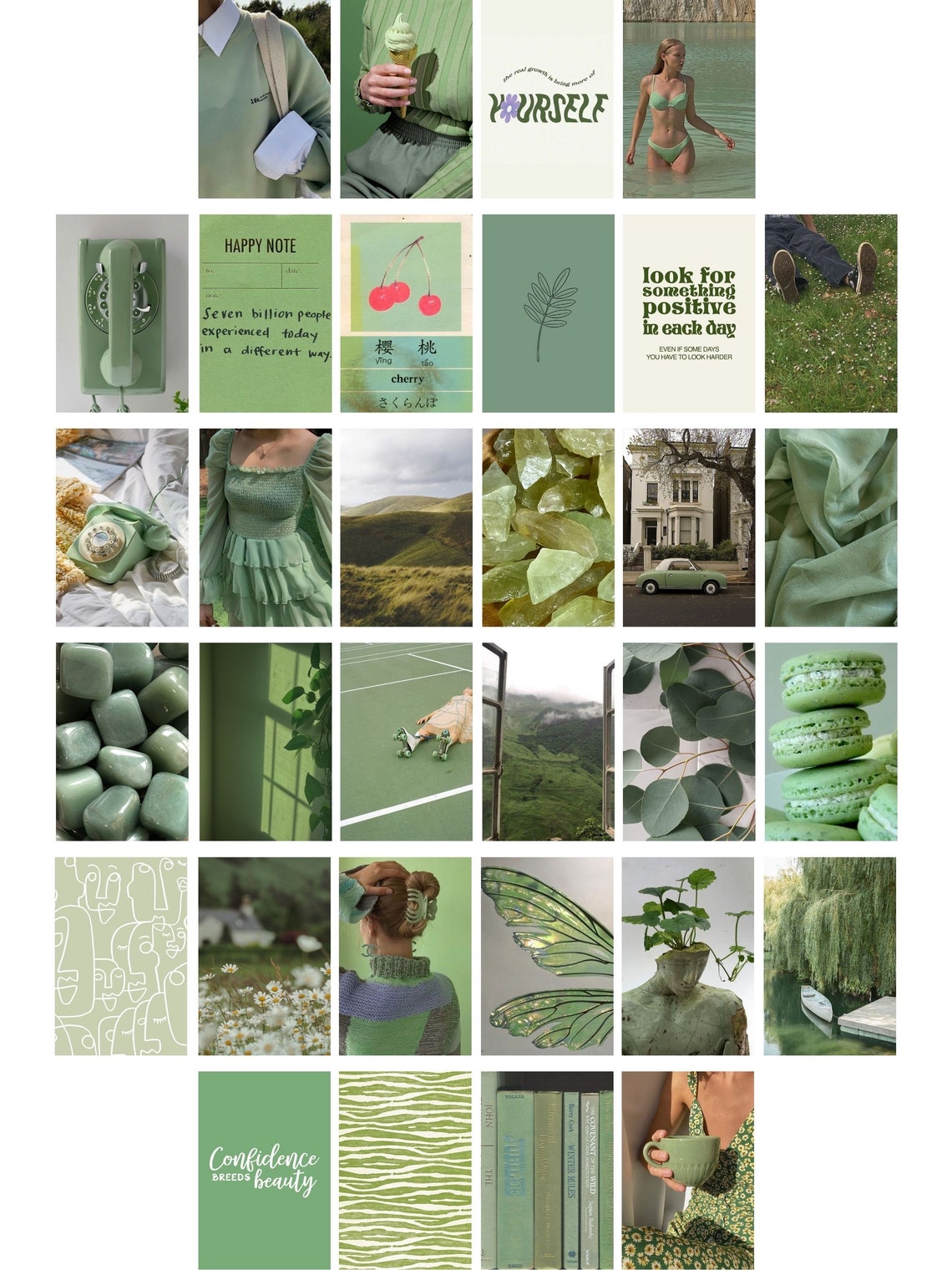 Aesthetic Wall Collage Kit Aesthetic Wall Collage Kit Sage - Etsy