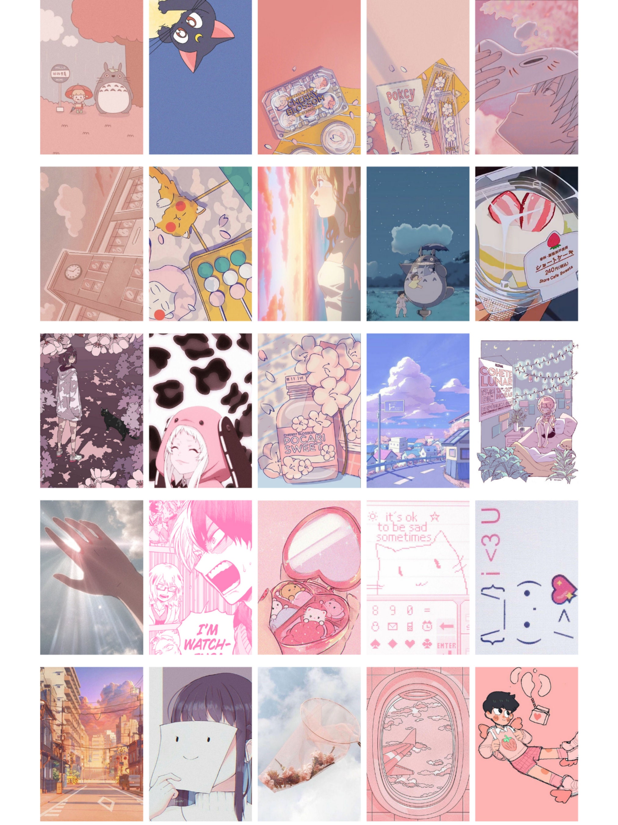 Digital Wall Collage Kit 110pcs Downloadable Anime Poster - Etsy