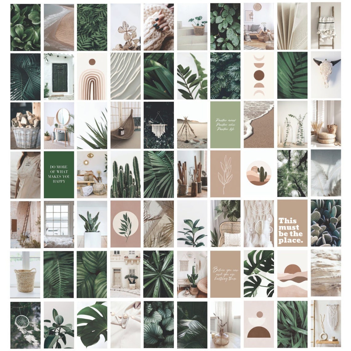Botanical Aesthetic Wall Kit Collage Printed Boho Photo Wall - Etsy