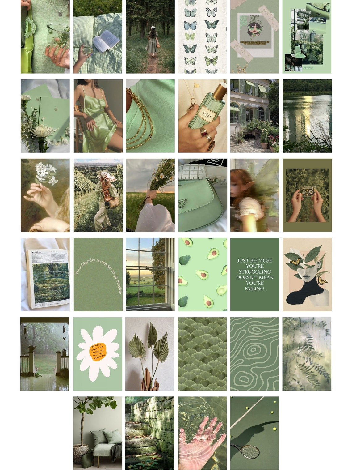 Aesthetic Wall Collage Kit Aesthetic Wall Collage Kit Sage Etsy