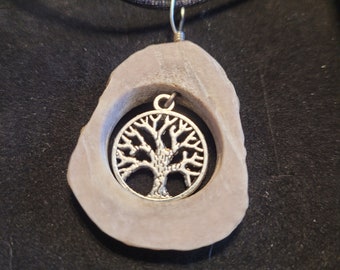 One of a kind unique deer antler pendant, tree pendant, deer antler carving, deer shed, for the hunter gift.