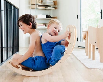 PlayArch - Wooden Rocker and Climber For Kids, Wobble board, Montessori Toy, Pikler, Made In North America