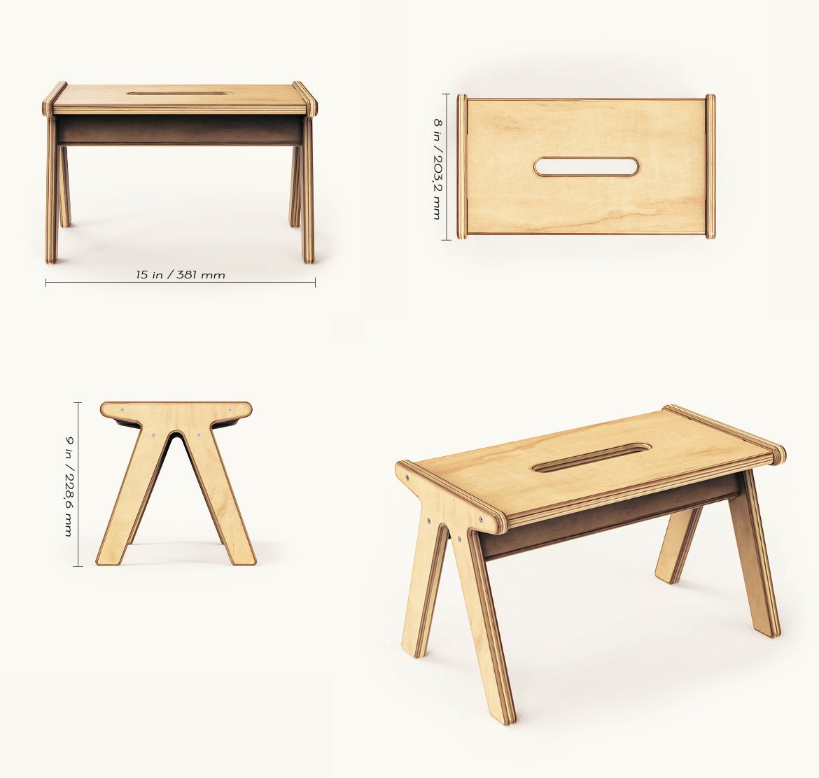One Step Wooden Step Stool Kids Step Stool Step Stools - Etsy