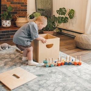 Boite de rangement, coffre à jouets pour enfant avec couvercle