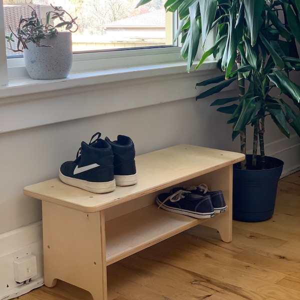 Shoe Bench, A Kids Entry Way Bench, Hallway Bench, Montessori Furniture, Shoe Storage, Small Bench