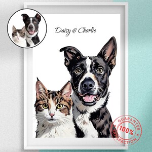 Custom Dog Painting, Portrait from Photo for Dog Memorial Gift, Personalized Pet on Cartoon Art, Dog Portrait Perfect for Girlfriend Gift